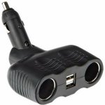 Adaptér rozdvojka zásuvky 12/24V + 2 x USB (max.10A, max. 2A) zapalovače – Sleviste.cz