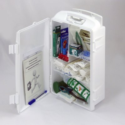 VMBal přenosná lékárnička s náplní sklad/obchod plastová bílá 4131 – Zbozi.Blesk.cz