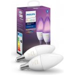 Philips Hue White and Color Ambiance Bluetooth LED žárovka E14 set 2ks 8719514356719 2x4W 2x470lm 2000-6500K RGB – Zboží Živě