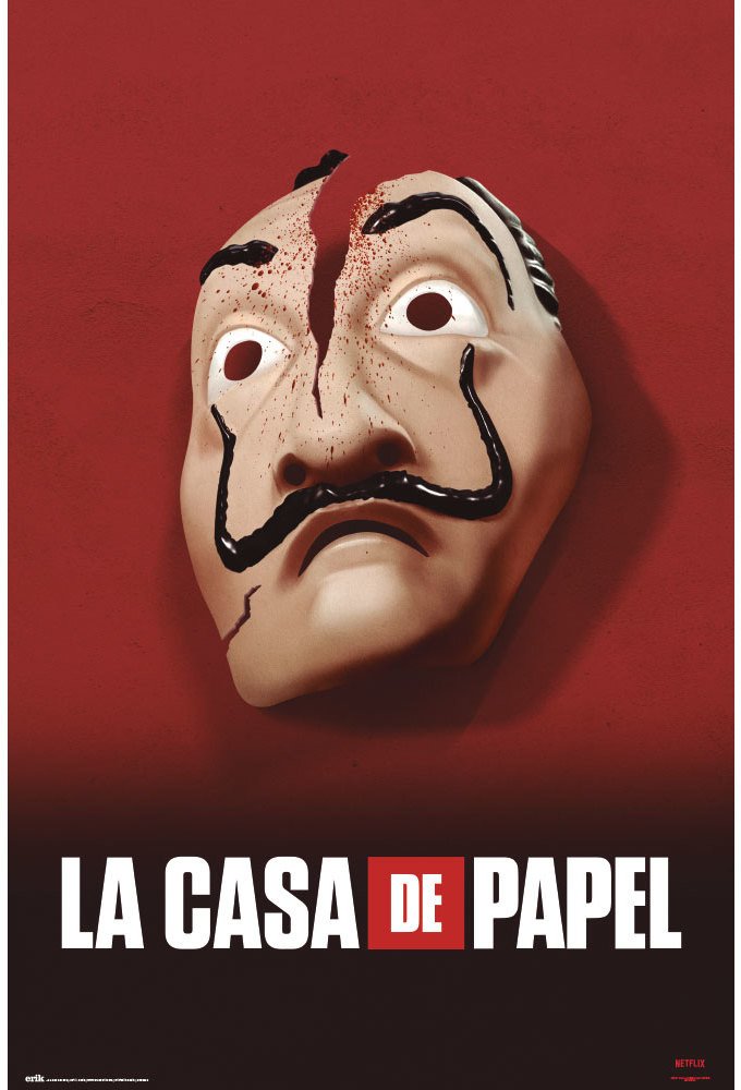 CurePink: | Plakát La Casa De Papel|Papírový dům: Maska (61 x 91,5 cm) 150  g [GPE5322] | Srovnanicen.cz