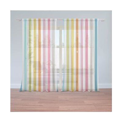 Sablio Záclony Barevné proužky: 2ks 150x250cm – Hledejceny.cz