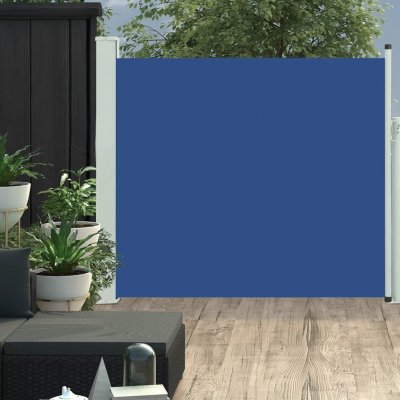 Greatstore Zatahovací boční markýza / zástěna na terasu 100 x 300 cm modrá – Zboží Mobilmania