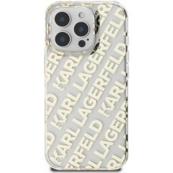 Karl Lagerfeld IML Electroplated Repeated Logo Zadní Kryt pro iPhone 16 Pro Gold KLHCP16LHKFOEMD