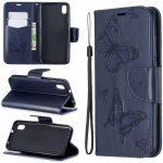 Butterfly PU kožené pouzdro na mobil Xiaomi Redmi 7A - tmavěmodré – Zboží Živě