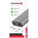 Swissten Aluminum 20000 mAh 20W Power Delivery šedá