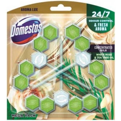DOMESTOS Aroma Lux White Rose & Tea Tree Oil WC blok 3 x 50 g – Hledejceny.cz