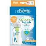 Dr. Brown´s kojenecká láhev širokohrdlá Options transparentní 2x270 ml – Zboží Dáma
