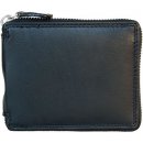 Kožená peněženka dokola na kovový zip černá