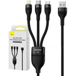 Baseus CASS030001 Flash Series 3v1 USB-A na USB-C, Lightning, MicroUSB 100W, 1,2m, černý – Sleviste.cz