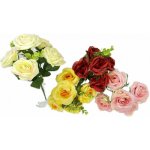 Růže 27cm + eukalypt puget 5hlav Varianta: Růžová – Zboží Dáma