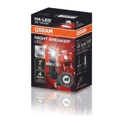 LED motožárovka OSRAM NIGHT BREAKER H4 23/27W bílá, 12V, HOMOLOGOVANÁ + 230% - 1 ks – Zboží Mobilmania