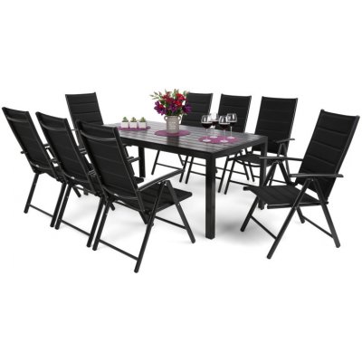 Home&Garden Zahradní nábytek Sydney/Ibiza 8+1 black/black 185 CM – Hledejceny.cz