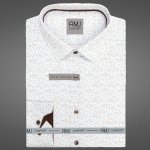 AMJ pánská bavlněná košile dlouhý rukáv slim fit VDSBR1485 bílá s vlnkami – Hledejceny.cz