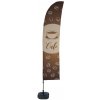 Roll up banner Jansen Display Beach Flag Budget Wind Complete Set Coffee French ECO, 1010 x 4305 mm