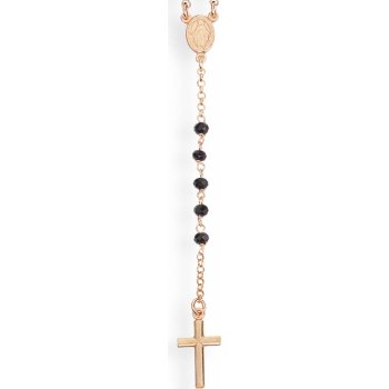 Amen Růžově zlacený s krystaly rosary CRORN4