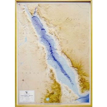 L.A.C. Rudé moře - plastická mapa 123 x 88 cm Varianta: bez rámu, Provedení: plastická mapa
