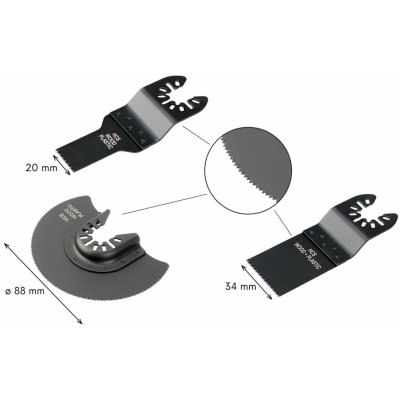 Sada nástrojů pro oscilační brusku HCS, 3ks – Zboží Dáma