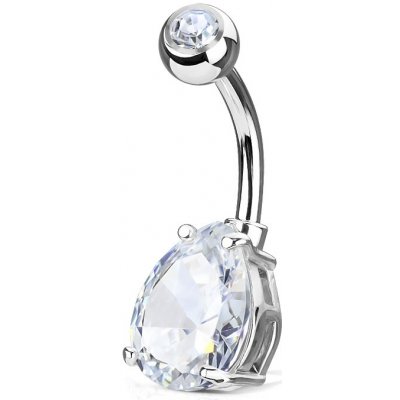 Šperky4U piercing do pupíku kapka čirý kámen WP01048-C – Zboží Mobilmania