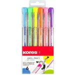 Kores K11 Pen Neon sada 6 neonových barev modrá zelená oranžová žlutá růžová fialová) – Zbozi.Blesk.cz