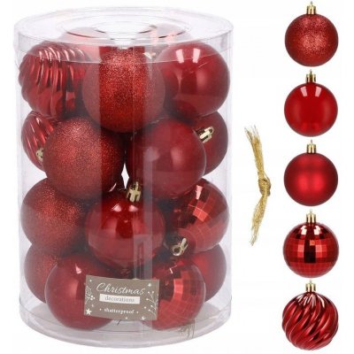 SPRINGOS Vánoční baňky červené mix 6cm sada 20ks – Hledejceny.cz