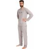 Pánské pyžamo Gina 79151 pánské pyžamo dlouhé šedé