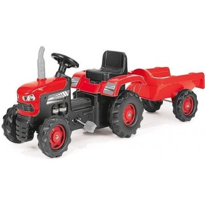 DOLU šlapací traktor s vlečkou červený