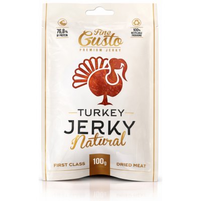 Fine Gusto sušené maso Turkey Jerky Natural 12 g – Sleviste.cz