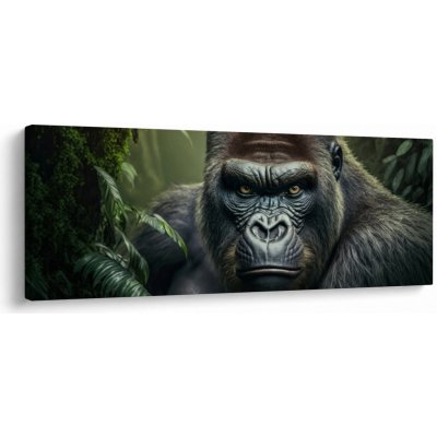 Obraz - Portrét gorily, jednodílný 100x40 cm – Hledejceny.cz