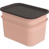 Úložný box Rotho Brisen Set box s víkem 2x 4,5l růžový