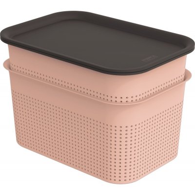 Rotho Brisen Set box s víkem 2x 4,5l růžový