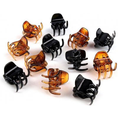 Skřipec do vlasů malý 20x20 mm - mix (12 ks) – Zboží Dáma
