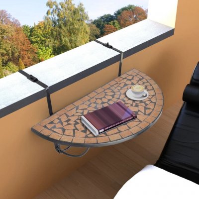 OMAXI 874485 Závěsný stolek na balkon terakota mozaika – Hledejceny.cz