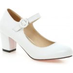 Dámské kožené lodičky s přezkou Bílá – Zboží Mobilmania