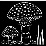 Stamperia Plastová šablona 12×12cm houby Mochomůrky – Zboží Dáma