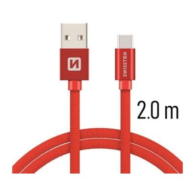Swissten 71521306 USB/USB-C, 2m, červený – Zbozi.Blesk.cz