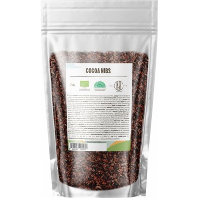 BrainMax Pure Cocoa Nibs, Drcené Kakaové Boby, Nepražené, RAW, BIO 250 g – Zboží Dáma
