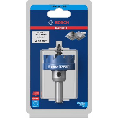 Vrtací korunka - děrovka na nerezové a ocelové plechy Bosch EXPERT Sheet Metal - 46x5mm (2608901429) – Zboží Mobilmania