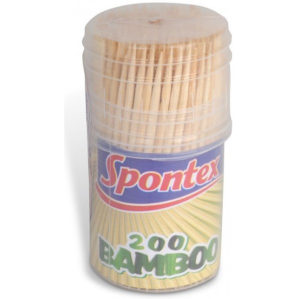 Jehla na špíz Spontex 97018104 Párátka bambus v umělohmotném pouzdře 200ks - Spontex