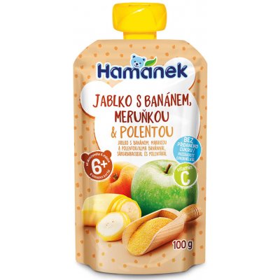 Hamánek kapsička Jablko s banánem meruňkou a polentou 100 g – Zboží Dáma