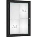 PROCITY Venkovní vitrína Classique, 4 x A4, sklo, černá – Zboží Živě