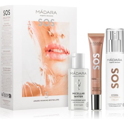 Mádara SOS denní i noční hydratační krém s protivráskovým účinkem 50 ml + čisticí micelární voda 50 ml + intenzivní sérum 20 ml