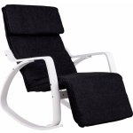 ModernHome Houpací křeslo s nastavitelnou opěrkou nohou bílé a černé TXRC-03 WHITE – Zboží Dáma
