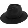Klobouk Fiebig since 1903 Cestovní klobouk vlněný černý s koženou stuhou širák
