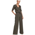 Moe overal s ozdobným topem s výstřihem do V M703 Khaki – Zboží Dáma