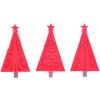 Vánoční dekorace MFP 8886457 Kolíček stromek 9ks filc červený 4,5cm