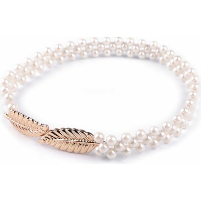 Dekorační úvaz perly na závěsy list perlová 1ks – Zboží Dáma