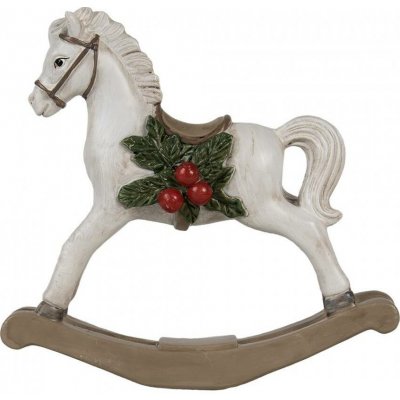 Clayre & Eef Dekorace bílý houpací koník - 17*5*16 cm – Hledejceny.cz