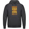 Pánská mikina s potiskem AWDis Hoodie Mikina Design Great Taste for Great Moments Uhelná černá