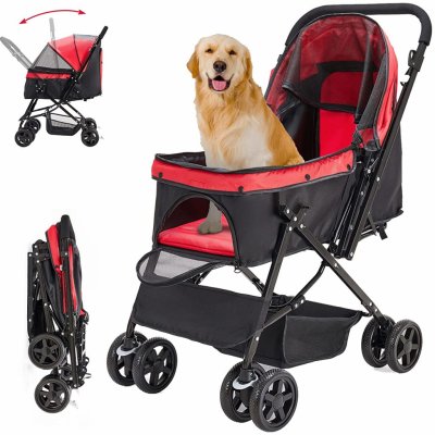 TRIXIE Kočárek pro psy a kočky Buggy na vzduchových pneu 60 x 112 x 120 cm – Zboží Mobilmania