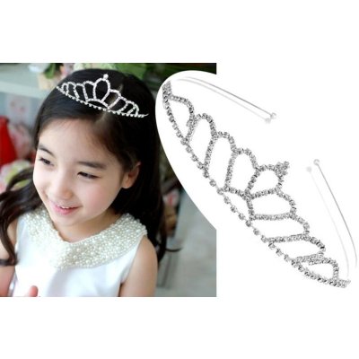 Camerazar Křišťálová Tiara Diadém pro svatební ozdoby do vlasů, délka 13 cm, výška 3,5 cm, materiál cínový drátek – Zboží Mobilmania